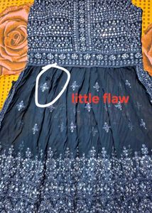 Ethnic Women&#39;s Navy Blue Kurta Palazzo Set