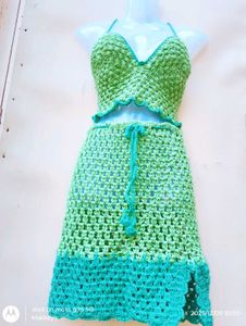 Crocheted Co-Ord Set, Skirt And Top