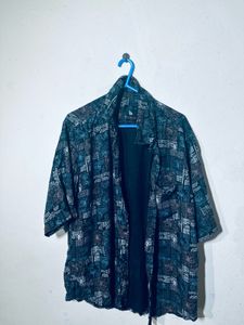 Vintage Patterned Short Sleeve Shirt For Men