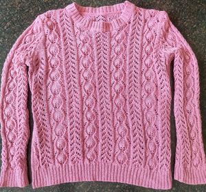 Pink Knit Pullover Sweater