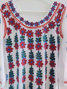 Embroidered White Kurta