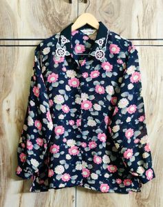 Pink Floral Design Shirt Size-42