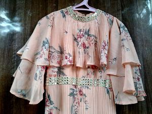 Peach Floral Maxi Dress