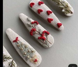 Hand Embroidered Hairclips