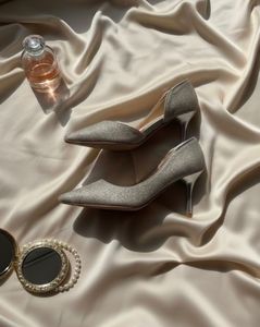 Elegant Sparkly silver heels
