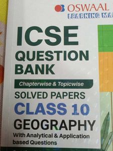 Icse Question Bank Class 10th Geography 2025