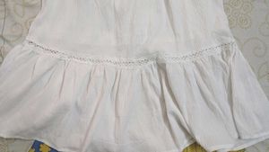 White flare beach vibe gown