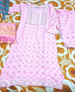 Beautiful Baby Pink straight Kurta Set