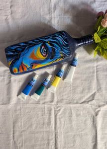 HandPainted Abstract Woman Art Decorative Bottle