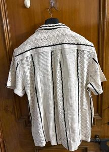 ETA WESTSIDE OFF WHITE CROCHET RELAXED FIT SHIRT
