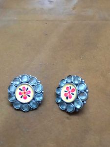 Olive Green stone Stud