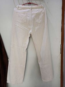 Cream Wide Leg Pants