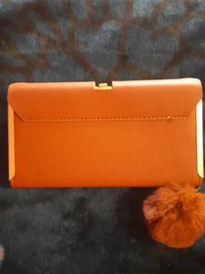 Cute Brown Wallet with Bow &amp; Pom Po