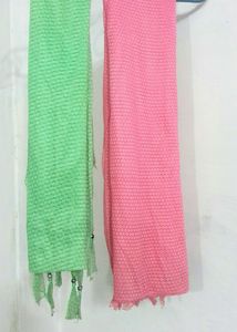 Pink And Green Dupatta For Girls 🌟