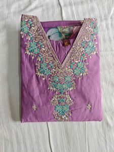 Purple Embroidered Kurti - XL