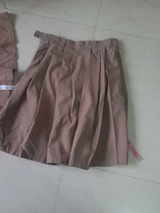 FREE BLUE Skirt with 2 brown pleated skirts