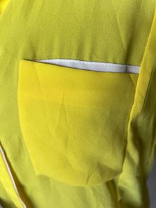 Yello Chiffon Button Down Top