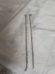 Gold Plated Anklets With White Stones