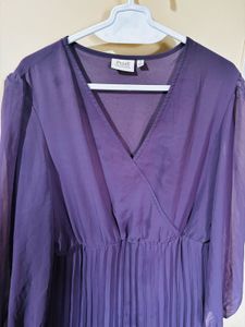 Purple elegant V-neck dress - 3XL