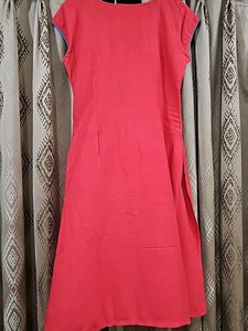 Embroidered Straight Red Kurta