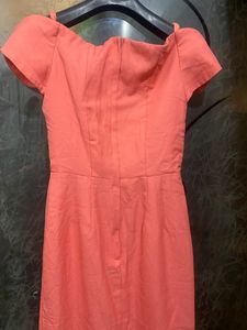 Peach Wrap Bodycon Dress