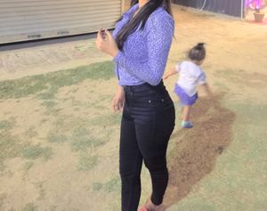 Beautiful Blue Shirt Style Mesh Top....
