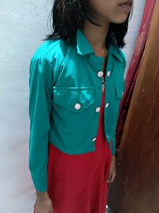Green Cropped Jacket