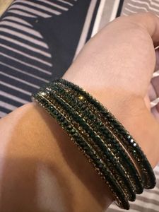 Set of 4 Green Crystal Bangles