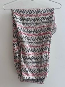 Off-White Printed Cotton Straight Kurta With Trous