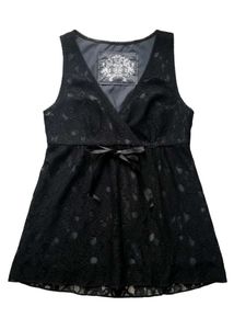 Vintage Core Black Lace Babydoll Top