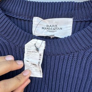 Navy Blue Knit Pullover