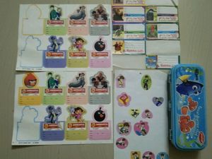 Stickers And Double Sided Pencil Box