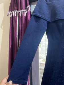 Blue Flared Shimmer Dress
