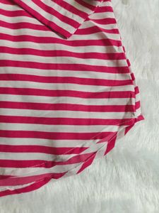 Pink &amp; White Striped Top