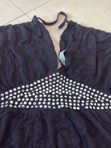 Black Beaded Tunic Top