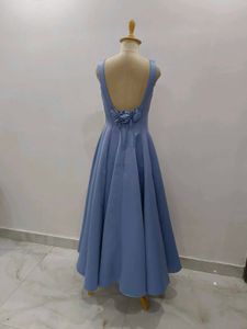 big flared satin gown