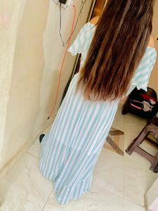 Striped Ruffle Maxi Dress