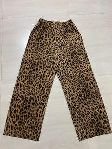Animal Print Wide Leg Pants