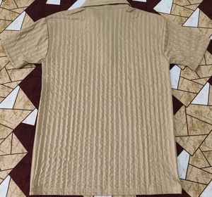 HIGHLANDER Striped Men Polo Neck Beige T-Shirt.
