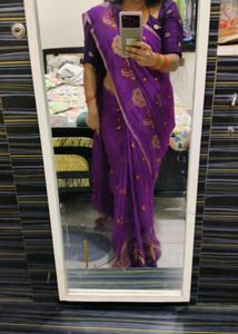 Purple Floral Saree
