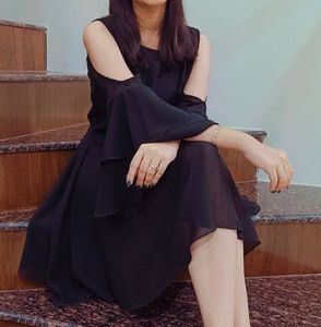 Black Cold Shoulder Dress