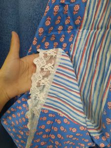 Cute Blue Dress Or Kurti With Slit In Front