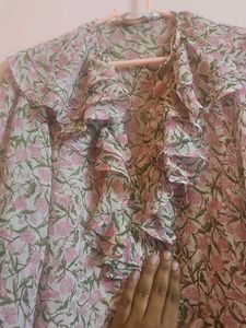 ✨ Zara Ruffle Sheer Shirt – Elegant &amp; Effortless ✨