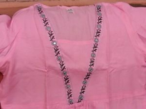 BrandNew BeautifulEmbroidery Cotton Kurti+Bottom