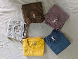 Tshirt set of 5 Xxl / Xl plain half sleeve cotton