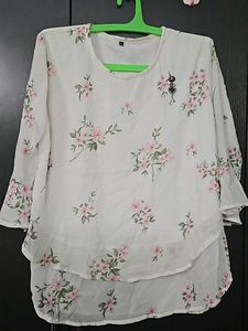 White Floral Top