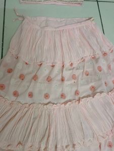 Pink Ruffle Tiered Midi Skirt 🌸