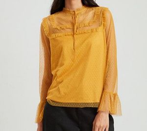 Mustard Mesh FlareTop