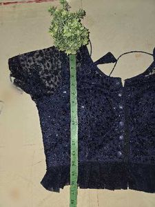 Elegant Dark BLUE net Blouse