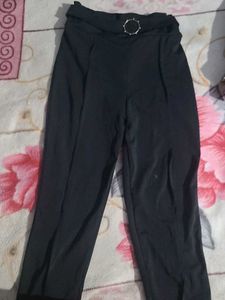 Black Ring Detail Trousers